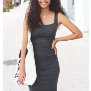 🖤 Zara fitted Black/ dark grey Sleeveless Dress (elastic)